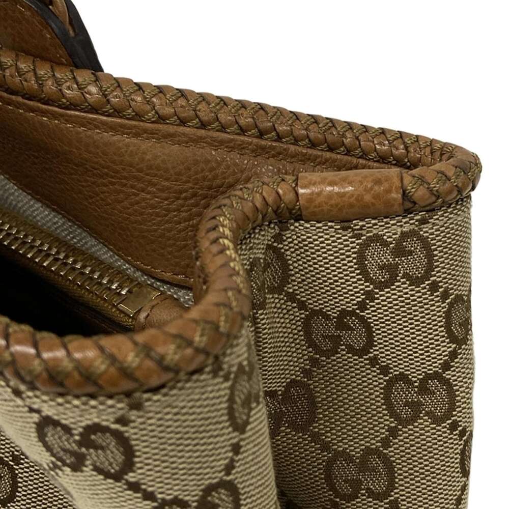 Gucci Marrakech Tote Bag 295326 Dark Brown Beige Light Brown Jacquard Leather - Picture 15 of 15